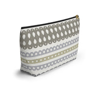 Ribbon Candy Accessory Pouch w T-bottom in Brown